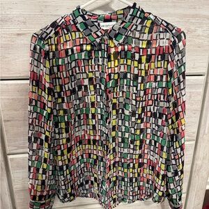 Liz Claiborne Multicolor Abstract Top